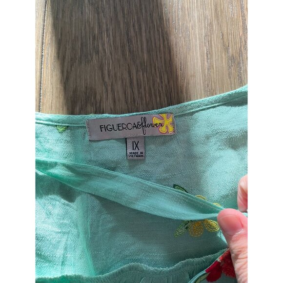 NWT FIGUEROA&flower Embroidered Top - Picture 3 of 4